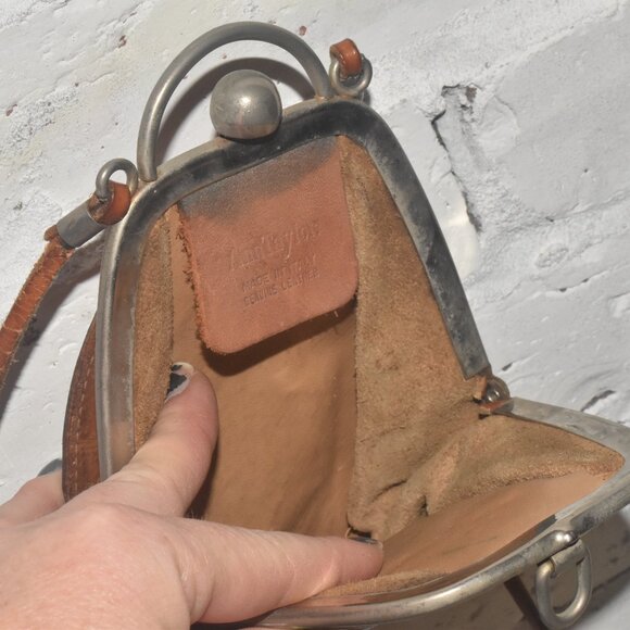 Vintage ANN TAYLOR Croc Embossed Leather Long Crossbody Mini Bag Made in Italy - Picture 8 of 10